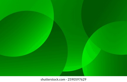 Abstract green design background with circles. Vector illustration