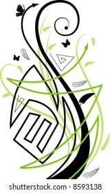 Abstract green design element