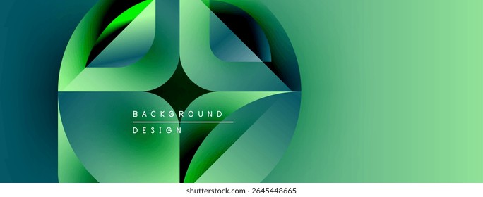 El diseño verde Abstractas presenta Formas que fluyen, Gradientes. Fondo moderno ideal para proyectos digitales, presentaciones. Estética minimalista.
