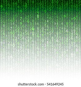 Abstract green design made of numbers