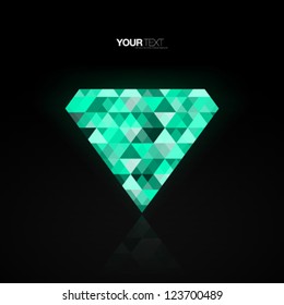 Abstract green diamond background design vector