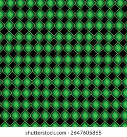 motif de diamant vert Abstrait avec une texture lien en chaîne sur fond noir