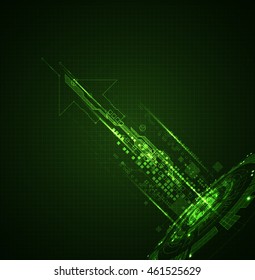 Abstract green digital communication technology background. Vector illustration