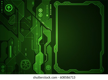 Abstract green digital communication technology background. Vector illustration
