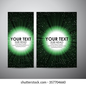 Abstract green digital flare frame. Graphic resources design template. Vector illustration