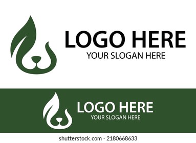 Resumen Concepto del logotipo de la hoja de perro verde