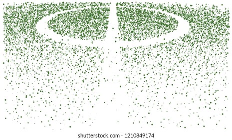 abstract green dots halftone and white strip cross over background