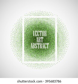 Abstract Green Dots on white background in white frame.