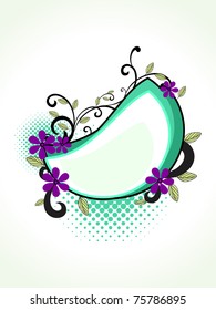 abstract green dotted background with creative floral decorated frame, illustration