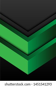 Abstract green double arrow direction on grey blank space design modern futuristic background vector illustration.