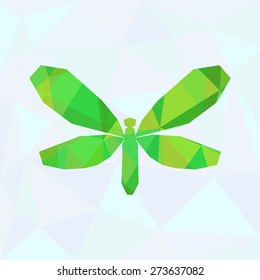 Abstract Green Dragonfly