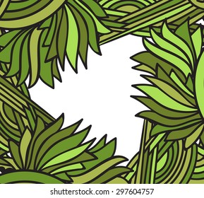 Abstract green drawn pattern with space for text