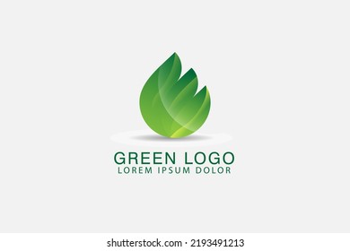 caída verde abstracta utilizable para ilustración vectorial de diseño de logotipo natural