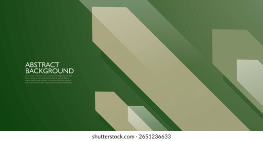 Abstrakter, dynamischer, grüner Farbbanner-Hintergrund. Überlappende Pfeilformen Konzept Muster Design. EPS10-Vektor