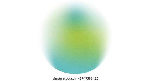Abstract green earth gradient background. Blurry fresh green, blue color circle gradient shape. Vector soft fresh backdrop. Aura gradation circle. Iridescent color. Zen space concept. Gradation circle