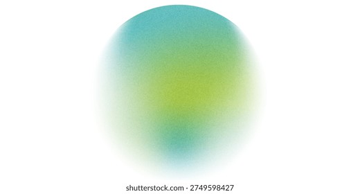 Abstract green earth gradient background. Blurry fresh green, blue color circle gradient shape. Vector soft fresh backdrop. Aura gradation circle. Iridescent color. Zen space concept. Gradation circle