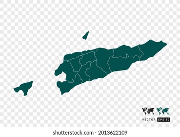 Resumen del mapa verde de Timor Oriental. Diseño de fondo transparente vectorial.