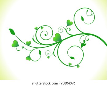 abstract green eco heart plant vector illustration