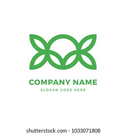 Abstract green eco leaf logo design