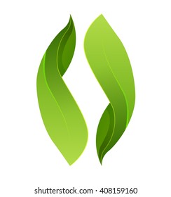 Abstract green eco leaf logo
