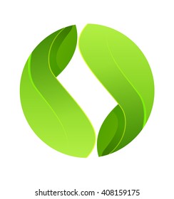 Abstract green eco leaf logo