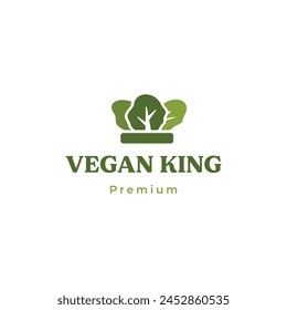 abstract green eco organic vegetarian king crown royal logo icon symbol template illustration