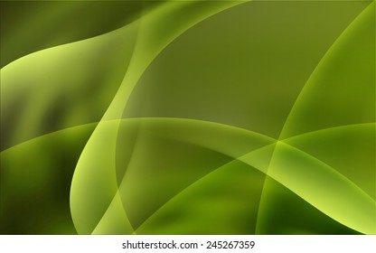 Abstract Green Eco Soft Waves Background Vector Illustration