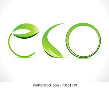 abstract green eco text  vector illustration
