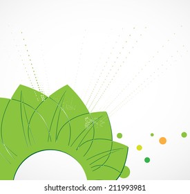 abstract green ecology leaf web internet technology vector background