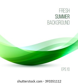 Abstract green ecology waves and lines soft background. Vector illustration.