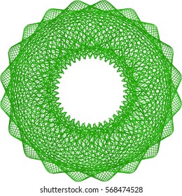 Abstract green element. Spirograph. Decorative shape. Vector illustration.