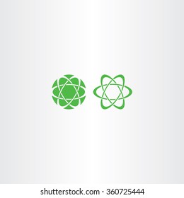 abstract green energy science vector logo icon molecule