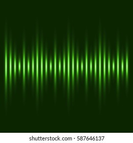 abstract green equalizer. green stripes. dark background. vector illustration