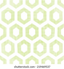 Abstract green fabric textured honeycomb cutout seamless pattern background