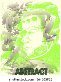 abstract green face