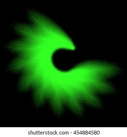 abstract green feathers on a white background
