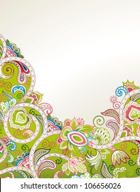 Abstract Green Floral