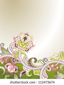 Abstract Green Floral