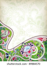 Abstract Green Floral