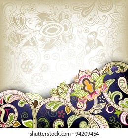 Abstract Green Floral
