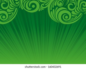 Abstract Green Floral Background