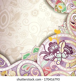 Abstract Green Floral Background