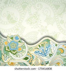 Abstract Green Floral Background