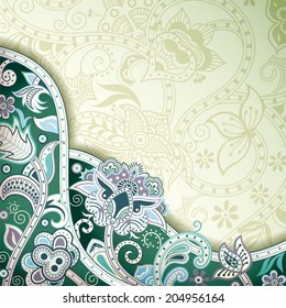 Abstract Green Floral Background