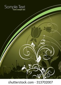 Abstract Green Floral Background.