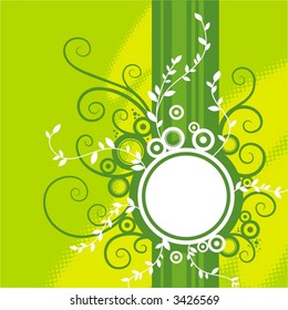 Abstract green floral background