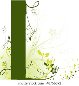 Abstract green floral background, element for design
