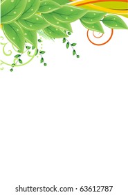 Abstract green floral background with fresh leaves