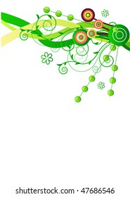 Abstract green floral design element