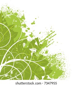 abstract green floral design ideal as a background corner